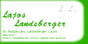 lajos landsberger business card